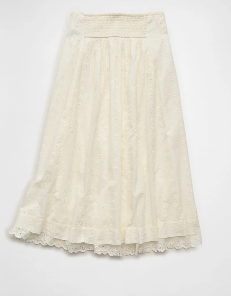 امريكان ايجل تنورة ميدي عالية الخصر مطاطية من أمريكان إيجل